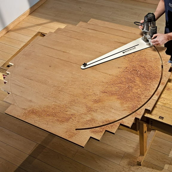 Circle Cutter Router Jig Cuts Perfect Circles from 10" to 52" - Includes Two Center Pivot Pins