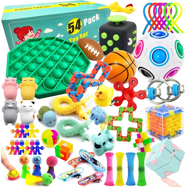 Juego de juguetes Fidget sensoriales, 54 piezas, alivia el e Grennf Grennf