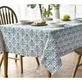 thumbnail image 2 of Cotton Rectangular Tablecloth 60×104 Inch, Floral Flower Vintage Navy Damask Pattern Washable Table Cover for Party Picnic Dinner Decor, 2 of 6
