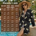 thumbnail image 7 of Xixirimido Bee Honeycomb Black Print Womens Swimsuit Cover up for Swimwear Button Down Long Sleeve Beach Shirt Long Dress Bikini Coverup Blouse Shirt Dress, Size M, 7 of 7