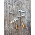 thumbnail image 2 of Delicate Gold Chain Earring with Three Raw Quartz Crystals, 2 of 3