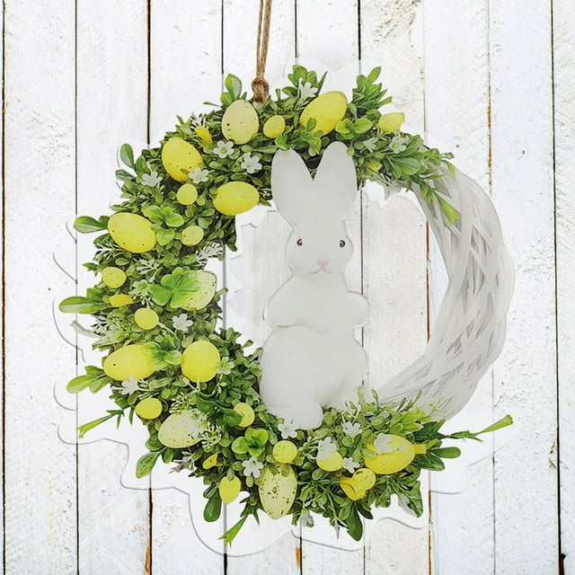 Easter Decoration Bunny Hanging Sign Decoration Easter Hanging Sign Home Decoration Props Beaded Garland Decorations Christmas Large Gemstones And for Crafts Beard Christmas Decorations