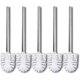 thumbnail image 1 of Replacement Brushes Pack Of 5 Toilet Brushes White Brush Head Stainless Steel Handle Polished Toilet Brush Brushes, 1 of 5