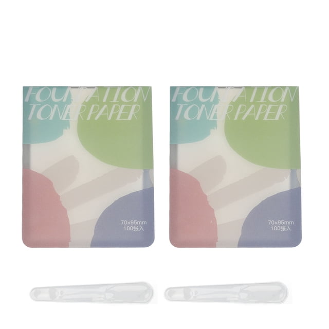 Papel de paleta de base líquida, papel desechable para colorear de maquillaje con varilla mezcladora, 2 uds.