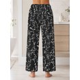 thumbnail image 4 of Pajama Pants for Women, Black And White Floral Soft Breathable Sleepwear Lounge Pants with Pockets, 4 of 8