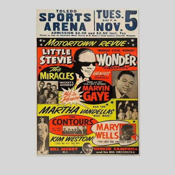 Motown Black Music - African American Wall Art - Black Art - Black Culture - Black History - Stevie Wonder, Marvin Gaye Concert Posters Wall Decor Size 24''x36'' - Postora