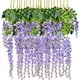 Photo 1 of 12 Pack 1 Piece 3.6 Feet Artificial Fake Wisteria Vine Ratta Hanging Garland Silk Flowers String Home Party Wedding Decor (Purple 2)