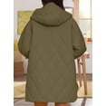 thumbnail image 4 of Osfvolr Women Long  Quilted Hooded Jacket,Fashion Winter Coat Oversized Baggy, Warm Long Sleeve Jackets  Green S, 4 of 5