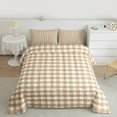 thumbnail image 2 of Homewish Brown Plaid Full Size Comforter Sets, Geometric Buffalo Grid Bedding Comforter Set, Cute Checkered Bedding Sets, Luxury Bedroom Decor, 2 of 8