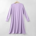 thumbnail image 7 of hotojiny Women's Plus Size Nightgowns Plain Long Sleeve Sleep Shirts Comfy Soft Pleated Nightshirt Pajama Sleep Dress Sleepwear XL-5Xl, 7 of 7
