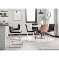 thumbnail image 4 of Mason Contemporary Dining/accent Chair with Swivel in Stainless Steel, Walnut Wood, and Black Faux Leather by LumiSource - Set of 2, 4 of 13