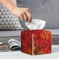 thumbnail image 6 of Picia Autumn Leaf Pattern Tissue Box Cover,PVC Leather Square Holder,Tissue Box Holder with Magnetic Bottom,Facial Paper Organizer Dispenser-5.2"X5.2"X5.2", 6 of 8