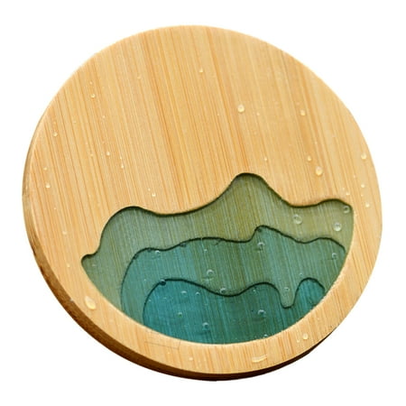 

Creative Round Placemat Delicate Bamboo Coasters Simple Teacup Cushion Heat Insulated Pad for Home Kitchen Hotel
