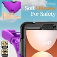 thumbnail image 5 of Case For Samsung Galaxy Tab A9+,Anti Drop Silicone+PC Layer Protective Case Handle Stand ,Shoulder Strap, Heavy Duty Shockproof Three Proof Tablet Protective Case,Purple,For Galaxy Tab A9+, 5 of 10
