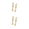 thumbnail image 1 of Pendientes de guitarra Qarigey 2 piezas colgante de circón brillante Unisex Clip para Oro, 1 of 6