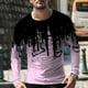 thumbnail image 5 of Camiseta de manga larga con estampado 3D unisex para hombre Casual Bloue Pompotops oipoqjl3998, 5 of 9