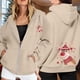 thumbnail image 2 of WILLBEST Sudadera Deportiva para Mujer Ladies' Christmas Printed Zipper Long Sleeved Pocket Adjuststring Casual Hooded Sweatshirt 2260 Grande, 2 of 8