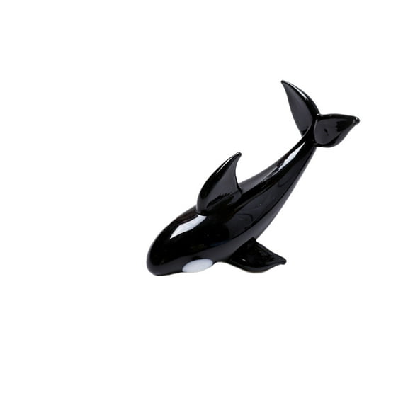 1Pcs Handmade Tiny Whale Figurines Glass Sea Ocean Animal Ornaments for Home Office Table Decor，Style 5