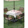 thumbnail image 4 of Outdoor Tablecloths with Umbrella Hole & Zipper, Red Polka Dots 54x54 Inch Square Tablecloths, Vintage Abstract Art Watercolor Waterproof Table Cloth, Patio/Pool/Picnic Table Covers, 4 of 8