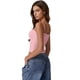 thumbnail image 2 of Camiseta sin mangas QINSEN para mujer con cuello cuadrado y tirantes finos, color rosa L, 2 of 3