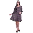 thumbnail image 5 of Moomaya Designer Printed Short Flared Dress Full Sleeve Velvet Tunic Dresses For Women, 5 of 7