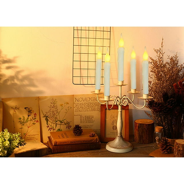 SHOWERORO Ensemble de 6 Bougies LED Sans Flamme de Couleur Assortie, Bougies Décoratives Sans Fumée pour Éclairage Domestique
