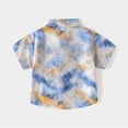 thumbnail image 4 of Ruyang Short Sleeved Tie Dye Print Lapel Shirt for Toddler Boys Hawaiian Print Button Down Beach Tops Cute Summer Clothes, 4 of 4