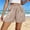 Beige, variant on JUSLIO Women's Shorts,Elastic Waist with Pockets High Waist Mid-Length Shorts,Cotton,Light Blue,Size S