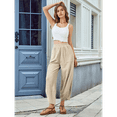 thumbnail image 4 of Women Baggy Wide Leg Pants Casual Elastic Waisted Palazzo Harem Pants with Pockets L, 4 of 7