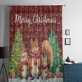 thumbnail image 5 of Christmas Squirrel, Semi Sheer Curtains Drapes for Living Room, Bedroom, French Doors Window 108 Inches Long, Shabby Chic Buffalo Plaid Red Rod Pocket Chiffon Curtain Drapery Voile Draperies Panel, 5 of 6