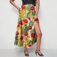 thumbnail image 6 of Women's High Waisted Maxi A-Line Skirt Floral Print Boho Style Flowy Swing Long Skirt with Pockets Casual Summer Beach Vacation Apparel Breathable Lightweight Elegant Bottoms, 6 of 9