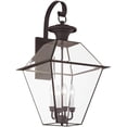 thumbnail image 5 of 15 inch 4 Light Bronze Outdoor Wall Lantern Pendant Lighting Fixture with Clear Beveled Glass Shade backed with Hand Crafted Solid Brass material for patio, front porch, entryway and more, 5 of 7