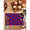 thumbnail image 2 of Independence Day Blue Red Buffalo Plaid Placemats Set of 4,Wipeable Washable Table Mats for Dining Tables,Gingham Check Place Mats for Kitchen Event Party Tabletop Decor, 2 of 7