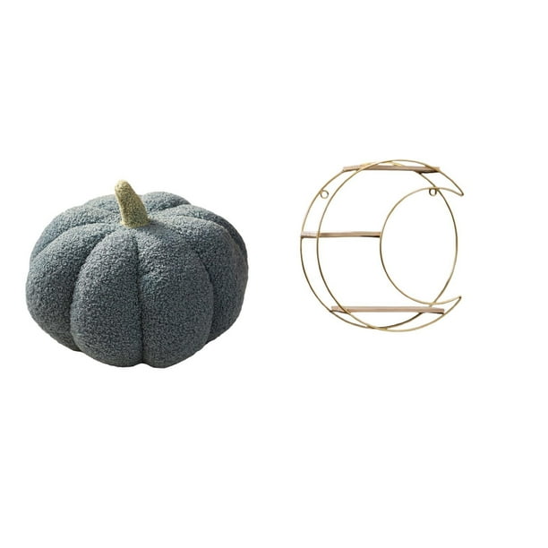 Almohada de calabaza de Halloween, suave felpa decorativa, estante de almacenamiento de metal, estante colgante, estructura resistente, adecuado para