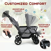 Costway Double Stroller Foldable Baby Twin Lightweight Travel Stroller Infant Pushchair Grey