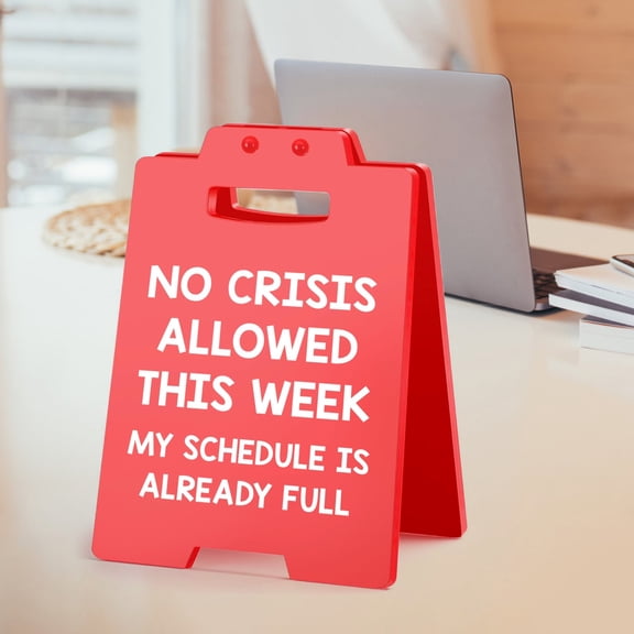 Funny Office Desk Decor Boss Sign for Women Men Christmas White Elephant Gag Gifts for Manager Supervisor Leader Lady Famale Male, Xmas Teacher Principal Coworker Cubicle Accessories Red Sign