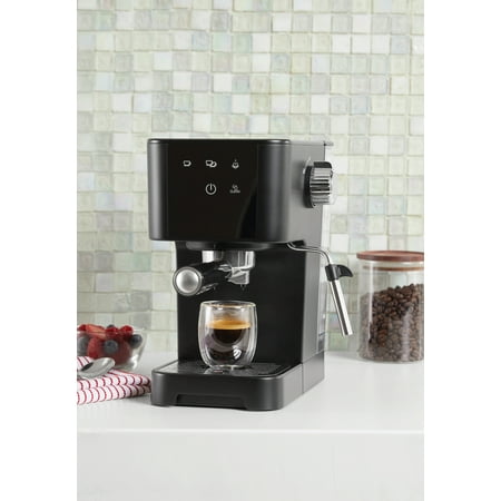 Mainstays Espresso Maker, Matte Black, 950 Watts, 15 Bar