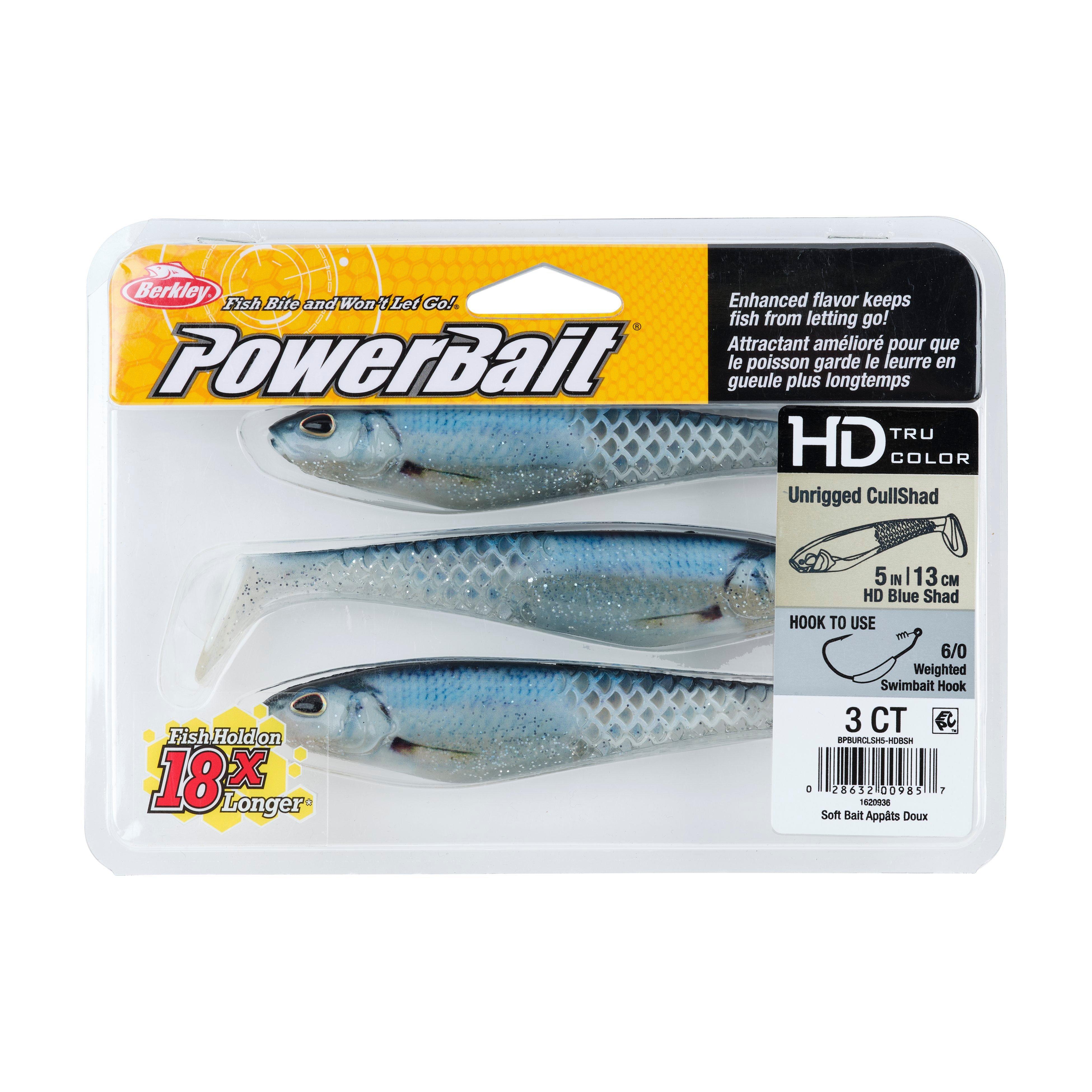 Berkley PowerBait® Unrigged CullShad, 5 in, HD Blue Shad