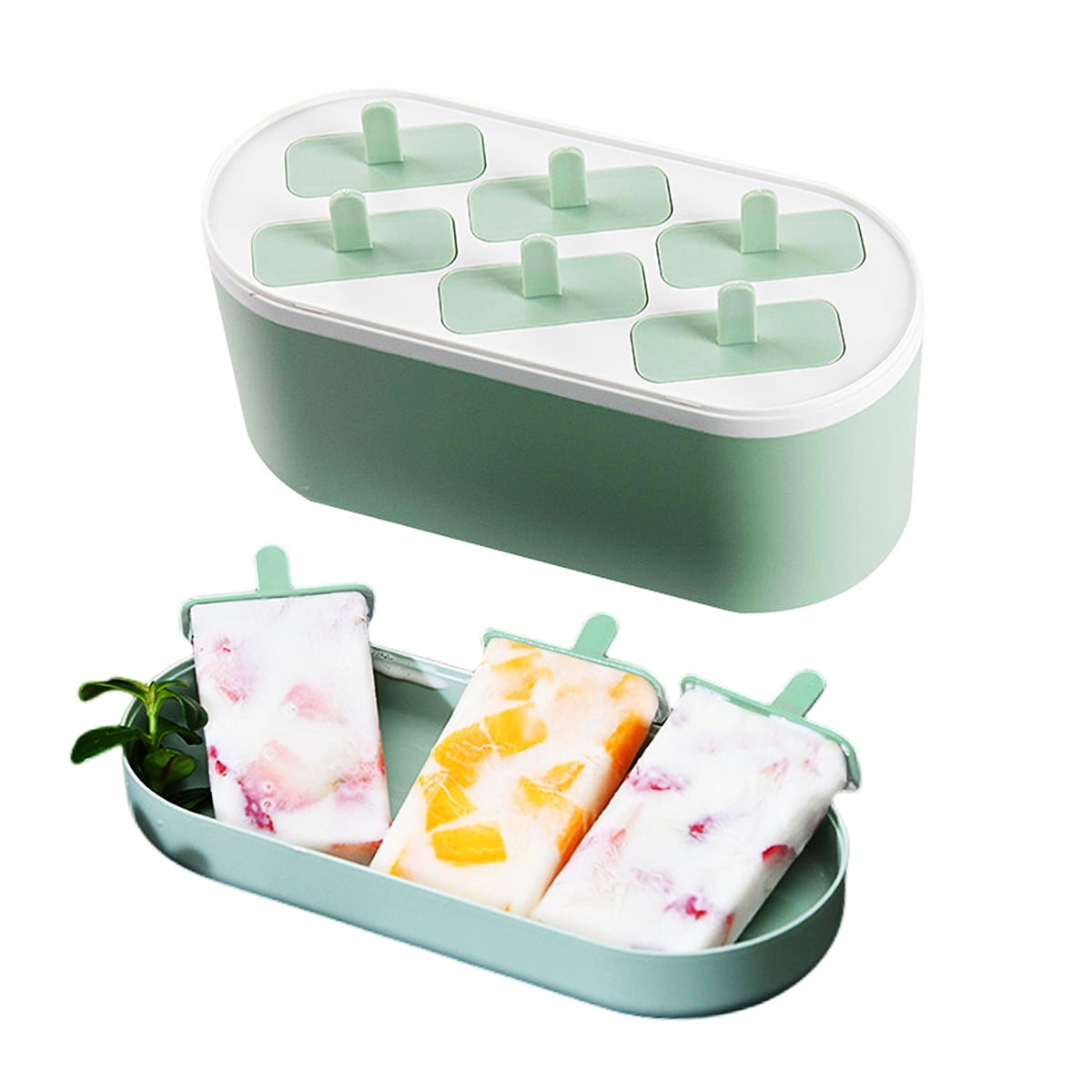 Plastic Popsicle Mold P;opsicle Maker with Reusable Popsicle Sticks DIY