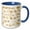 Blue/White, variant on 3drose, Image of Abstract Gold and White Splashes, 11oz Mug