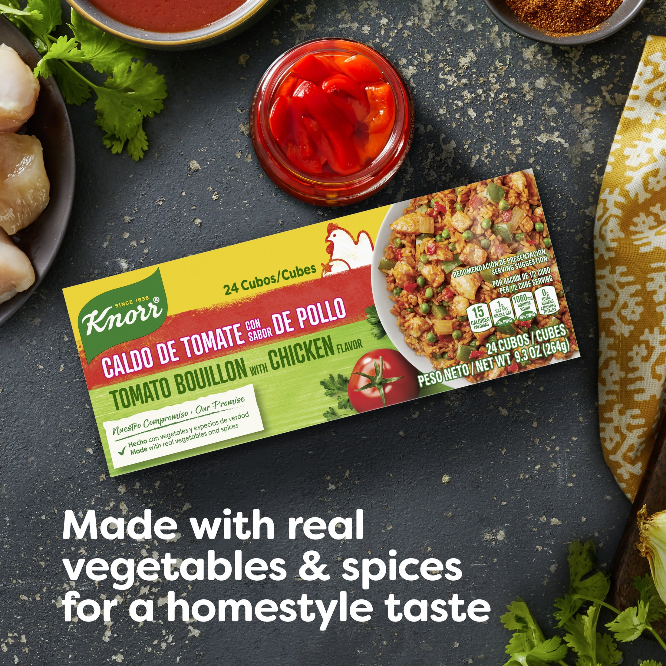 (36 pack) Knorr Tomato with Chicken Flavor Bouillon Cubes, 9.3 oz 24 Pack