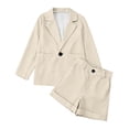 thumbnail image 5 of TBWNWG Girls Two Piece Button Down Long Sleeve Short formal Outfit for Everyday Casual School Spring Summer Girls Age 3 to 14, 5 of 7