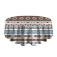 thumbnail image 5 of Round Waterproof Tablecloth 60×60 Inch, Bohemia Stripe Reusable Indoor/Outdoor Durable Table Cover for Party Kitchen Dinner Room Decor, 5 of 6