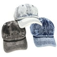 thumbnail image 4 of Helii Unisex Distressed Denim Baseball Cap Vintage Washed Dad Hat Low Profile Unstructured Ripped Cotton Cap Adjustable Metal Buckle Curved Brim Hat Dark Blue,One Size, 4 of 4