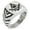 Silver, variant on Stainless Steel Freemasons Masonic Skull & Crossbones Chevron Pattern Biker Style Polished Ring