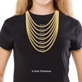 thumbnail image 7 of Sterling Silver and Gold Plated Rope Chain Necklaces and Bracelets - 3.70MM Thick - 22 Inches, 7 of 7