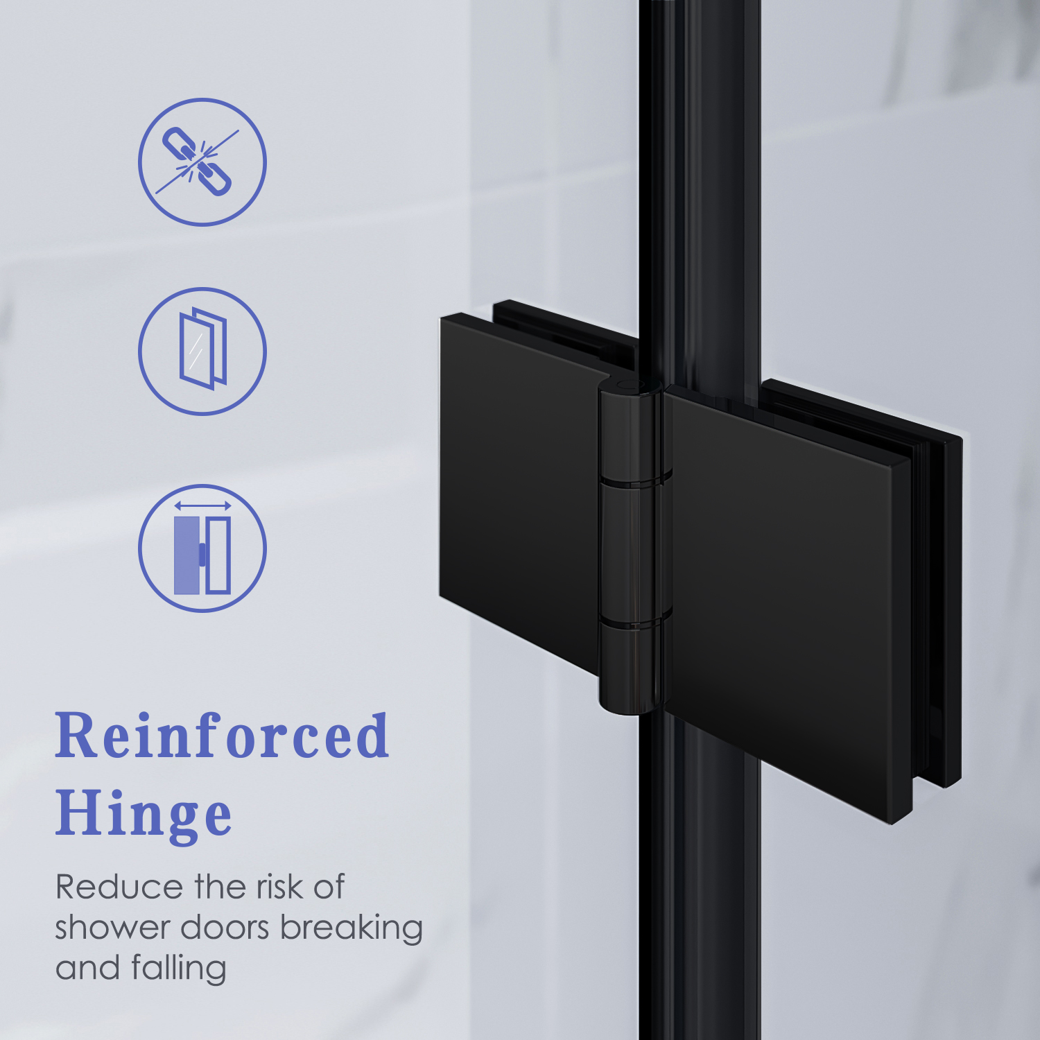 Sunny Shower Matte Black Frameless Bifold 36" x 72" Shower Door 1/4 in. Clear Tempered Glass Panel