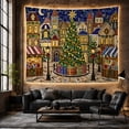 thumbnail image 6 of Festive Town Square with Depicted Stained Glass Mosaic, Mystical Fantasy for Space Lovers, Galaxy Room Decor, Christmas Gift, Tapestry Wall Hanging for Bedroom and Dorm, 6 of 7