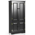 thumbnail image 1 of Costway Armoire de Rangement d'Appoint au Sol avec Tablettes Ajustables Antique à 2 Portes Noir, 1 of 10