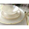 thumbnail image 4 of " OCCASIONS " 150 Piece set (25 Guests)-Wedding Plastic Plates & cutlery -Disposable Dinnerware 10'', 7'' + Gold Silverware w/double fork (Belize in Ivory & Gold), 4 of 9